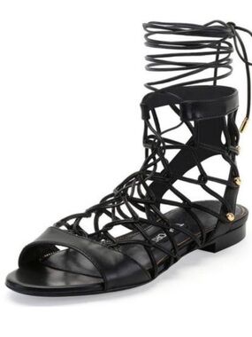 Tom Ford Leather Lace-Up Chain Link Gladiator Sandal